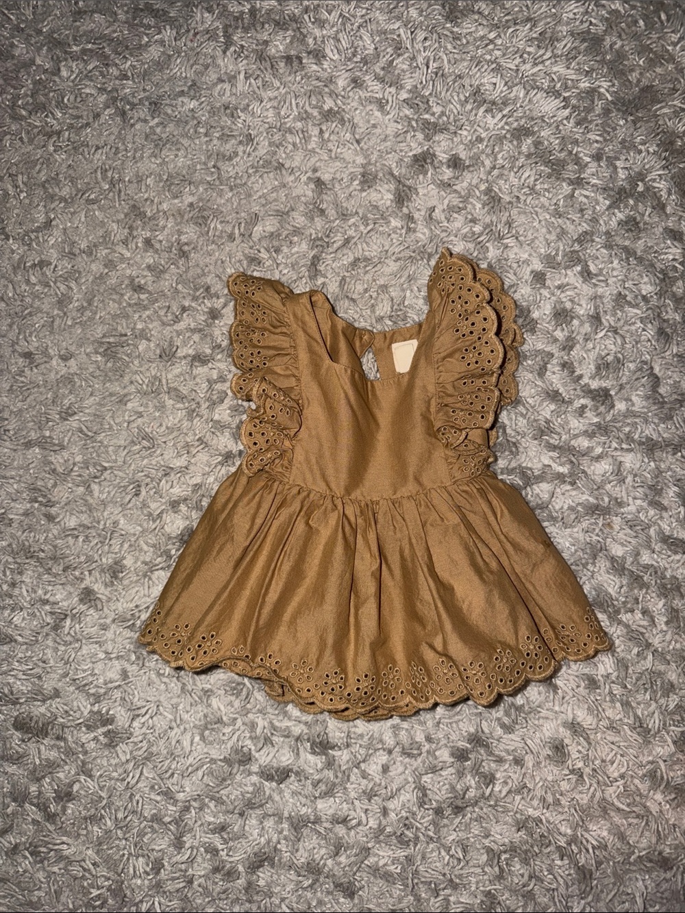 GAP Brown Eyelet Ruffle Dress